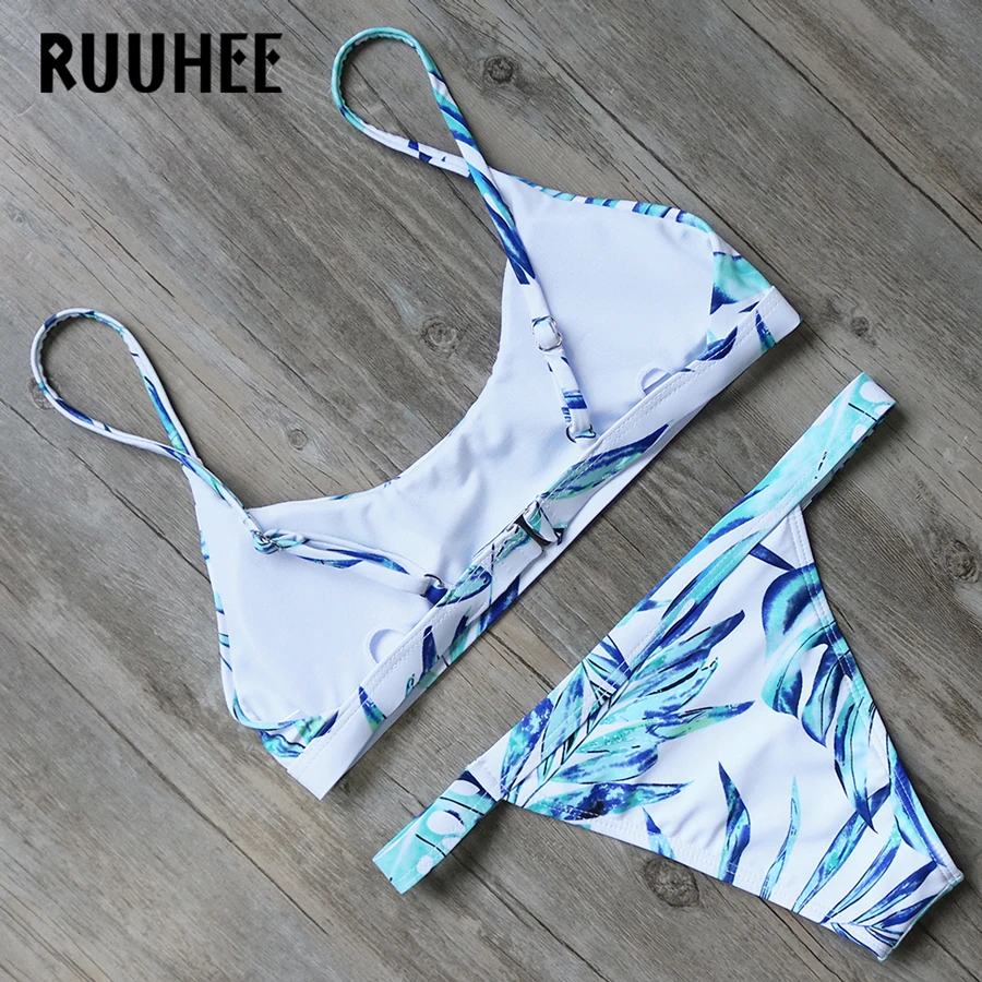 RUUHEE, бикини, купальники для женщин,, брендовый купальник, бикини, набор, с принтом, купальный костюм, мягкий, пляжная одежда, пуш-ап, Maillot De Bain Femme