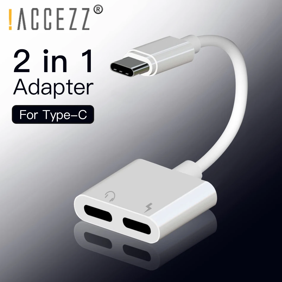 

!ACCEZZ USB Type-C Audio Charging Calling Adapter 2 in 1 Type C to 3.5mm Headphone Jack Charge Converter For Huawei Mate 20 Lite