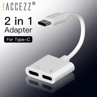 accezz usb type c audio charging calling adapter 2 in 1 type c to 3 5mm headphone jack charge converter for huawei mate 20 lite