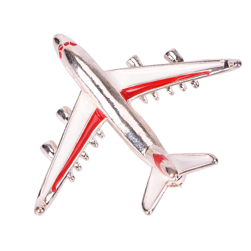 Брошь в форме самолета из металлического сплава эмалированная брошь красного и