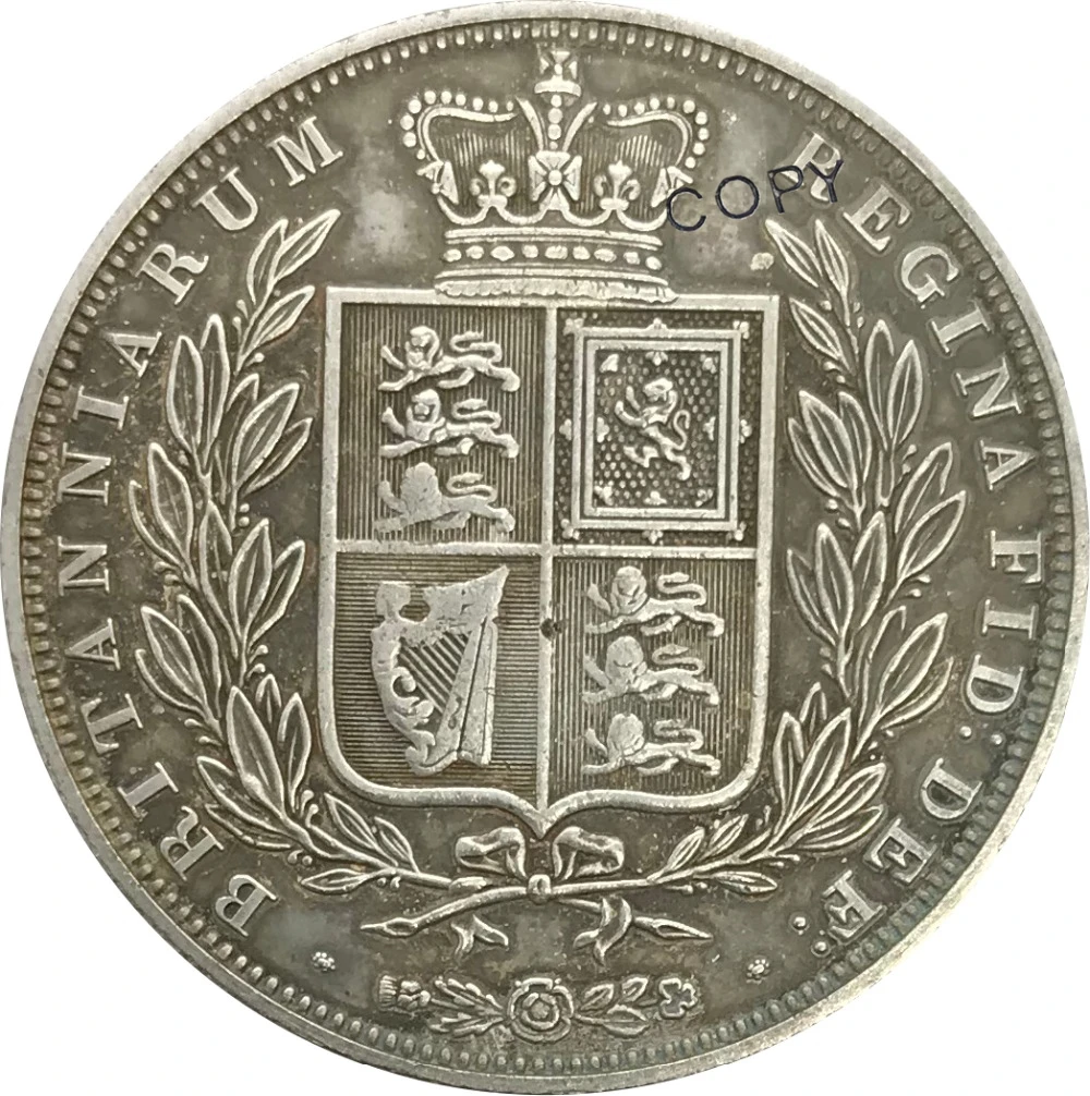 

1862 United Kingdom 1/2 Crown Collectibles Cupronickel Plated Silver Copy Coin