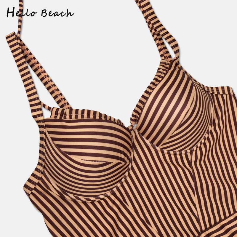 HELLO BEACH 2018 новые женские Купальники пуш-ап Монокини Цельный купальный костюм