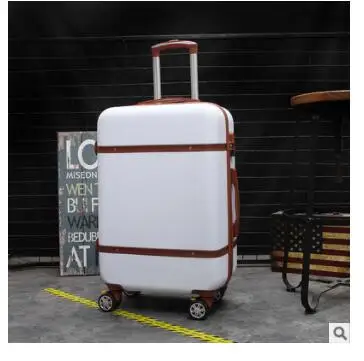 white 20 дюймов ABS Spinner чемодан на колесиках, сумка для багажа, чемодан на колесиках, Женский чемодан для путешествий, чемоданы, 24 дюйма, чемодан на колесиках, наборы - Цвет: white