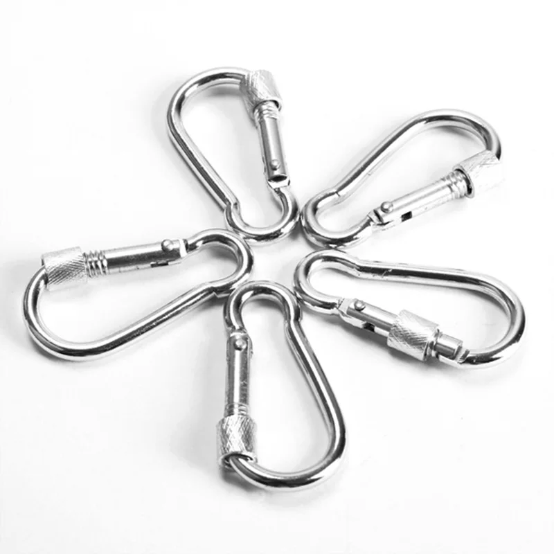 

5 Pcs/Set Screw Lock Carabiner Snap Hook Aluminum Alloy Clip for Outdoor Camping Hiking MC889