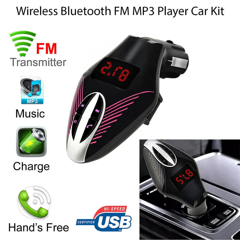 Автомобильный комплект аудио mp3 плеер ЖК дисплей беспроводной Bluetooth fm передатчик