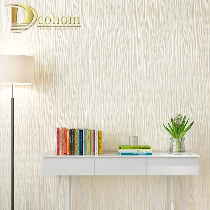 3d белая бежевая современная простая настенная бумага однотонные полосы