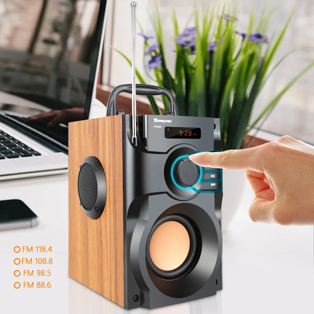 TOPROAD портативный Bluetooth динамик большой мощности беспроводной стерео сабвуфер тяжелый бас динамик s звуковая коробка Поддержка FM радио TF AUX USB