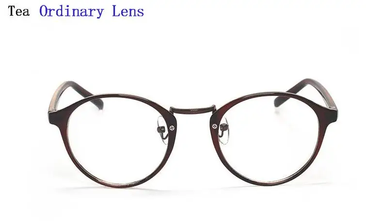 Ordinary Lens Ретро Круглые унисекс фотохромные очки для близорукости астигматизм оптические очки по рецепту для мужчин женщин студентов на заказ R5 - Цвет оправы: Ordinary Lens
