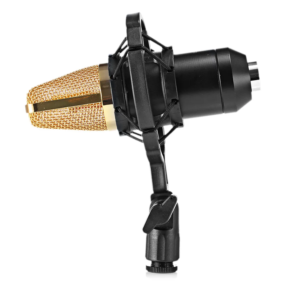 Excalvan BM700 Condenser Wired Recording Microphone with Shock Mount for Radio Broadcasting Sound Studio Microfone PC Mikrofon |