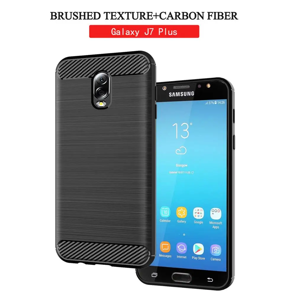 Ultra Thin Cases For samsung Galaxy J8 2018 Duo max Carbon Fiber Cover J7 2017 perx plus pro star top V 2nd gen |