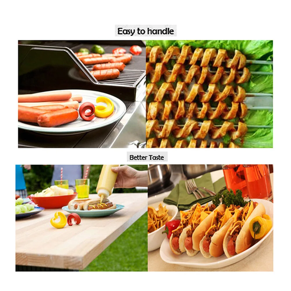 Пластиковый спиральный горячий резак для хот догов слайсер нарезки сосисок