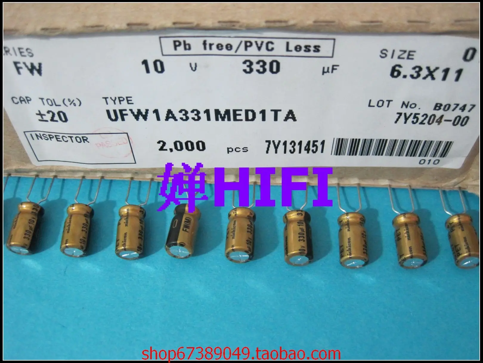 

2020 hot sale 20PCS/50PCS Nichicon original Japanese FW gold shell electrolytic capacitor 10v330uf 6x11 10 free shipping