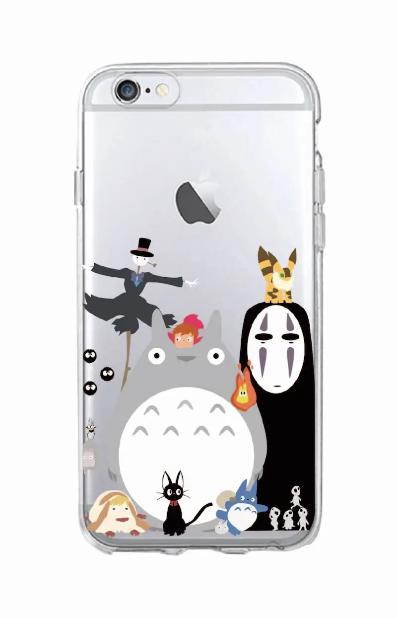cute totoro spirited away ghibli miyazaki anime kaonashi soft clear phone case for iphone 13 12 11 pro max mini 7 8plus se xs free global shipping