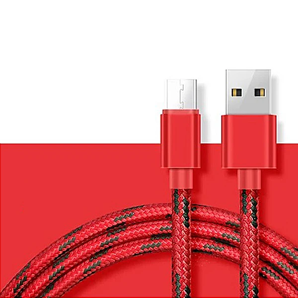 Красный NOHON нейлоновый зарядный кабель для передачи данных Micro USB для Samsung Galaxy S7 S6 для Huawei Xiaomi Redmi 4 LG Android Phone Быстрая зарядка шнур - Цвет: Красный
