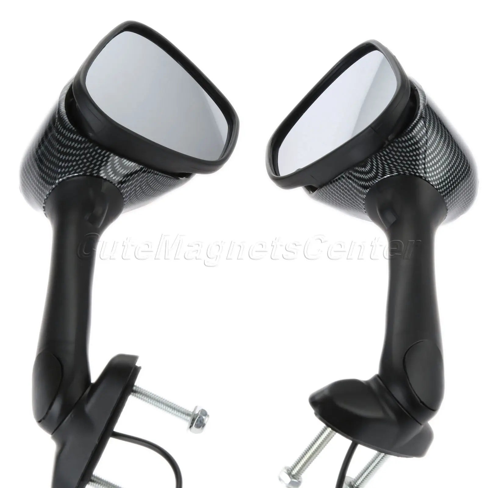

Mtsooning 2pcs Motorcycle Rear Mirrors with LED Light for Honda Yamaha Ducati Suzuki Kawasaki
