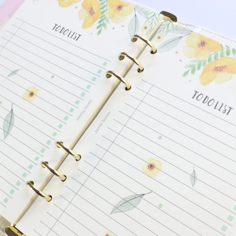 Domikee школьные спиральные записные книжки с 6 отверстиями в виде милых мультяшных