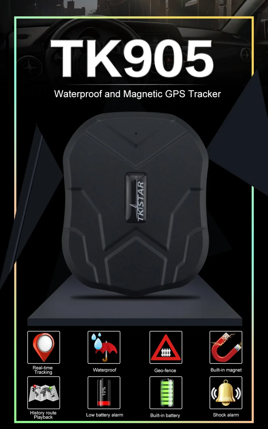 TKSTAR GPS трекер для автомобиля TK905 5000 мАч 90 дней в режиме ожидания 2G автомобильный
