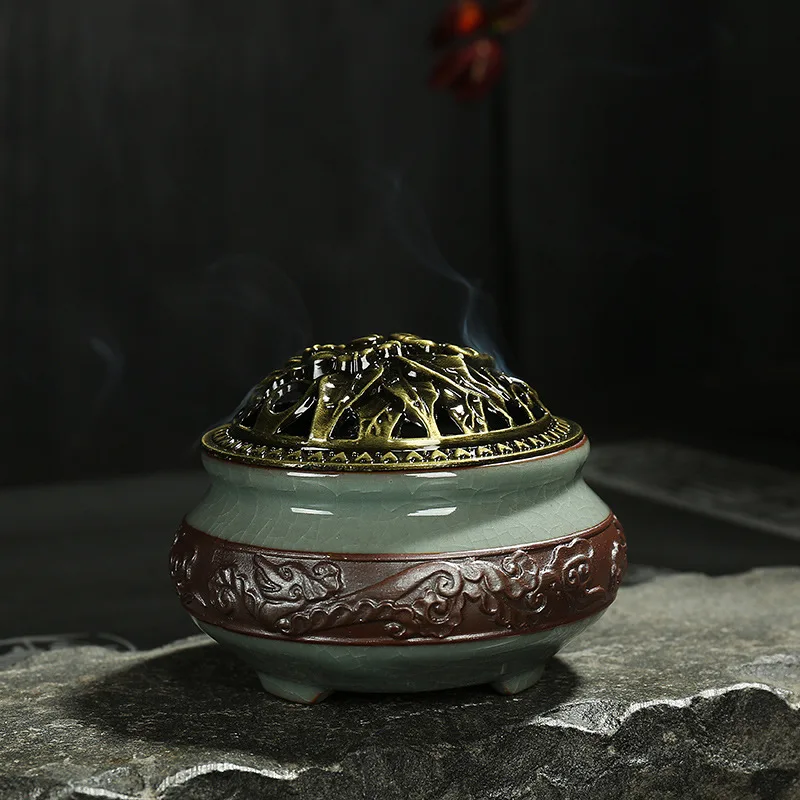 Number 2 Фарфоровая керамическая курильница Celadon, антимоскитный противень для благовоний, Классическая, для гостиной, антимоскитная горелка - Цвет: Number 2