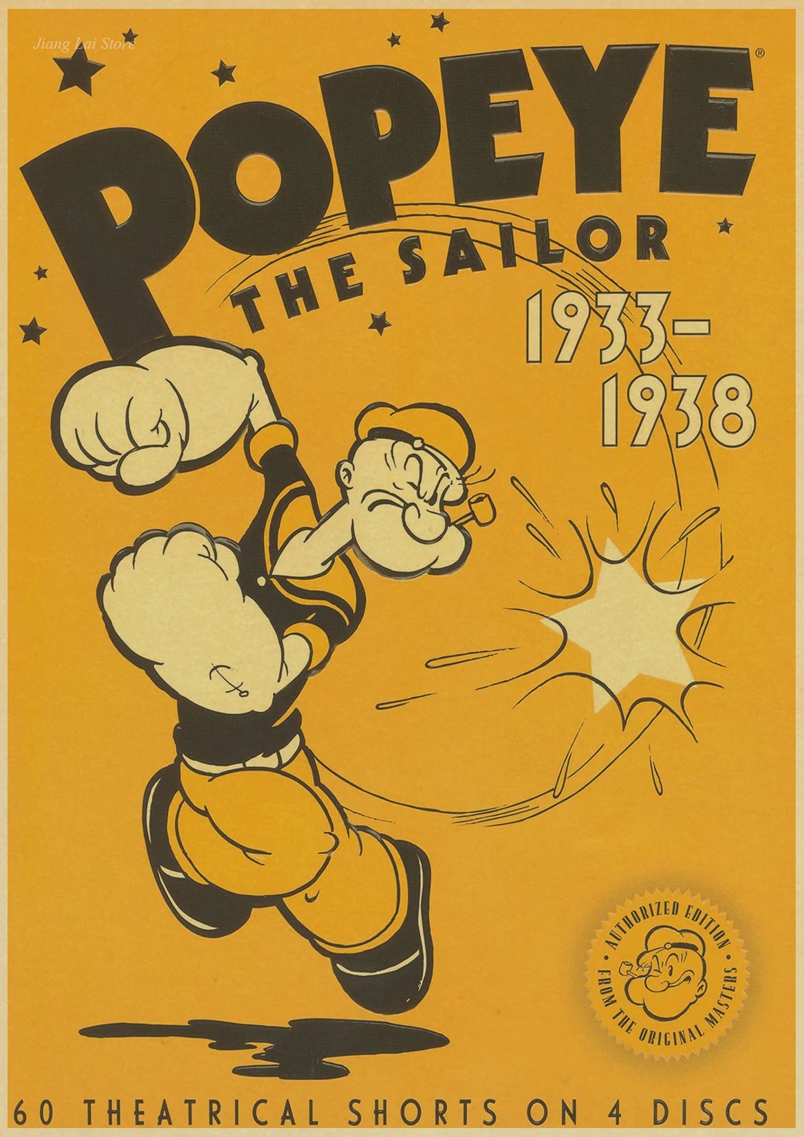 K080 Popeye/Классическая анимация/крафт-бумага постер/Бар Кафе декоративный бумажный плакат - Цвет: K080