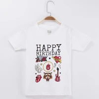 2019 birthday kids clothes rock and roll t shirt 100 cotton white children clothing boys t shirts girl tops tee baby costume