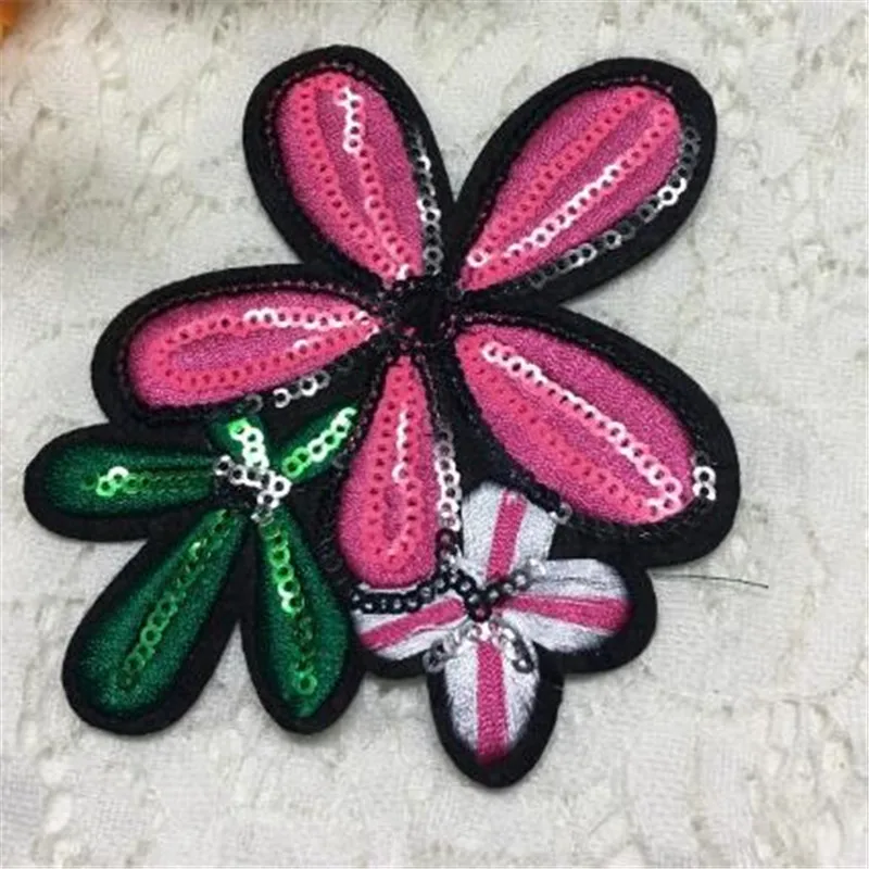 Girl men clothes sequins patch deal with it 12cm four-leaf clover iron on patches for clothing t shirt/jeans/dress free shipping | Дом и сад