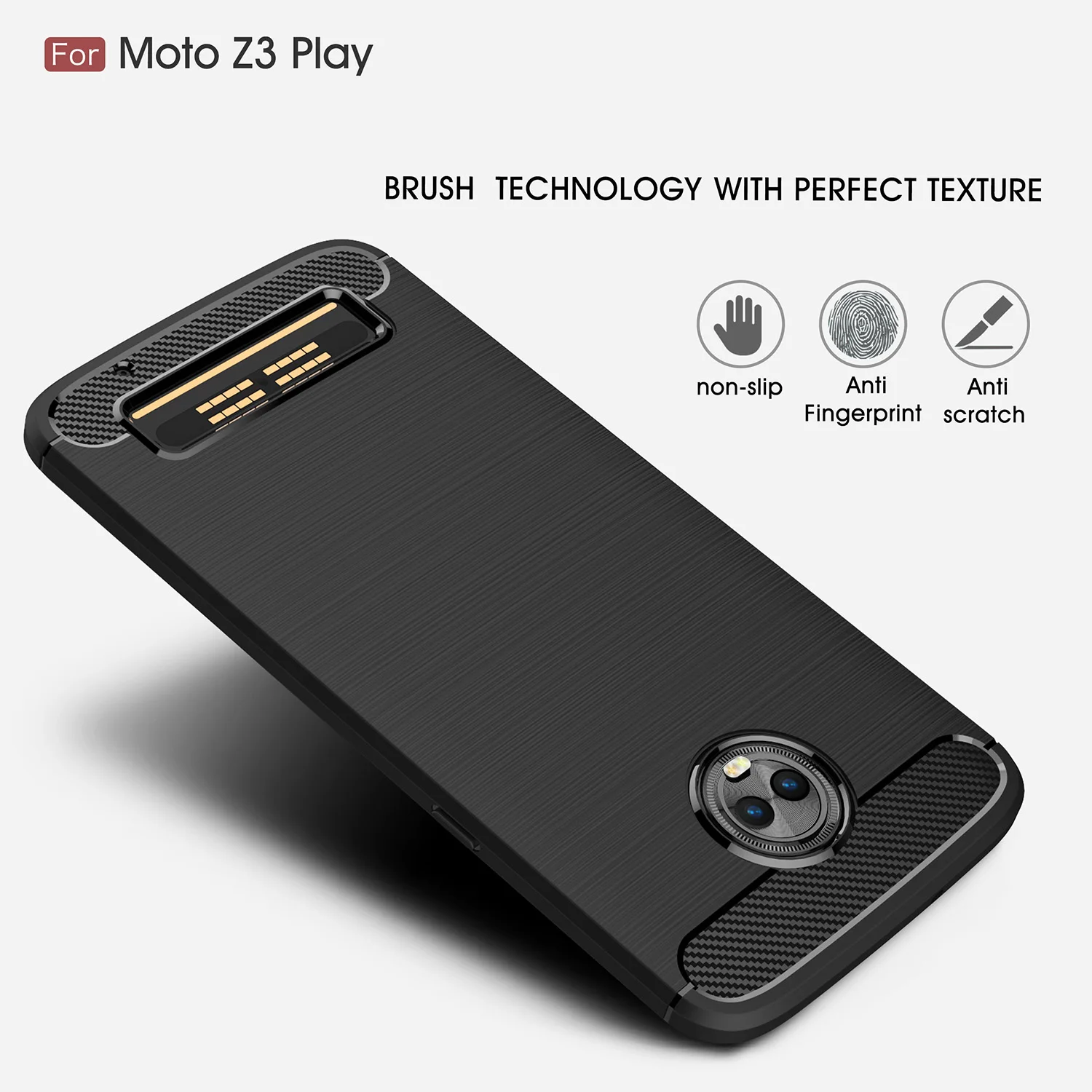ТПУ чехол для Motorola Moto Z3 Z 3 играть углеродного волокна крышка мото Z3Play телефон