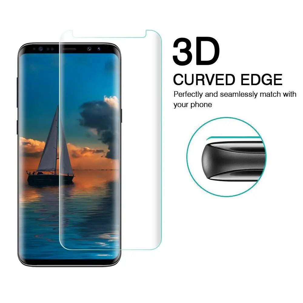 100 шт DHL 3D изогнутый край боковой Клей закаленное стекло для Samsung Note 8 9 S8 S9 S10 Plus S7 edge