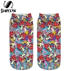 Новинка, сламвиан, стиль lHarajuku, 3D принт грибов, женские носки с низким вырезом, женские Носки с рисунком