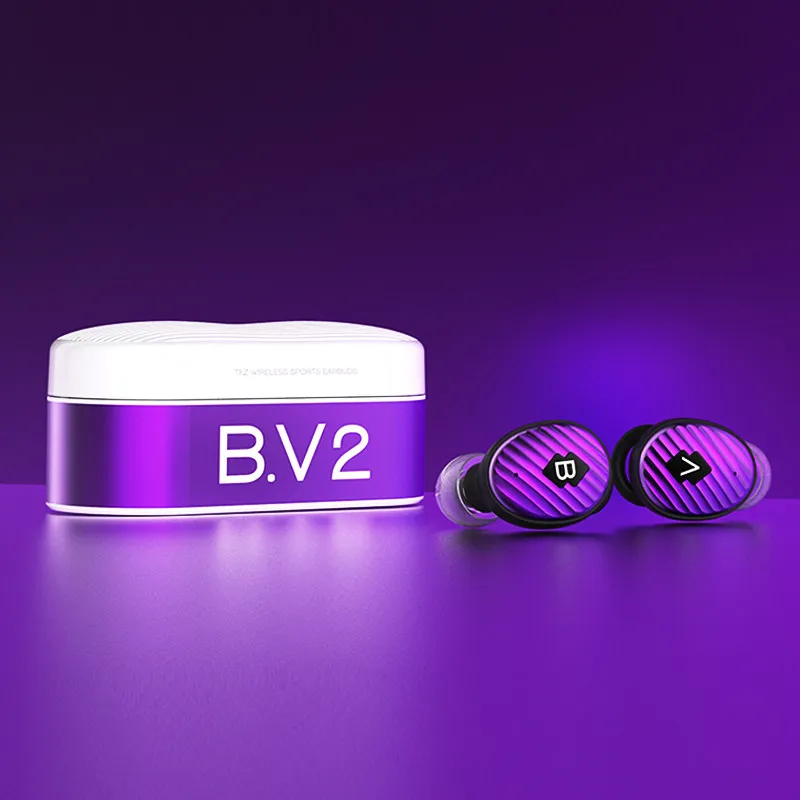 purple TFZ B. V2 Bluetooth 5,0 наушники-вкладыши TWS с Беспроводной наушники с зарядом чехол IPX5 гарнитура 3D стерео звук наушники X1 X1E O5 T2 S2 T3 KING PRO - Цвет: purple