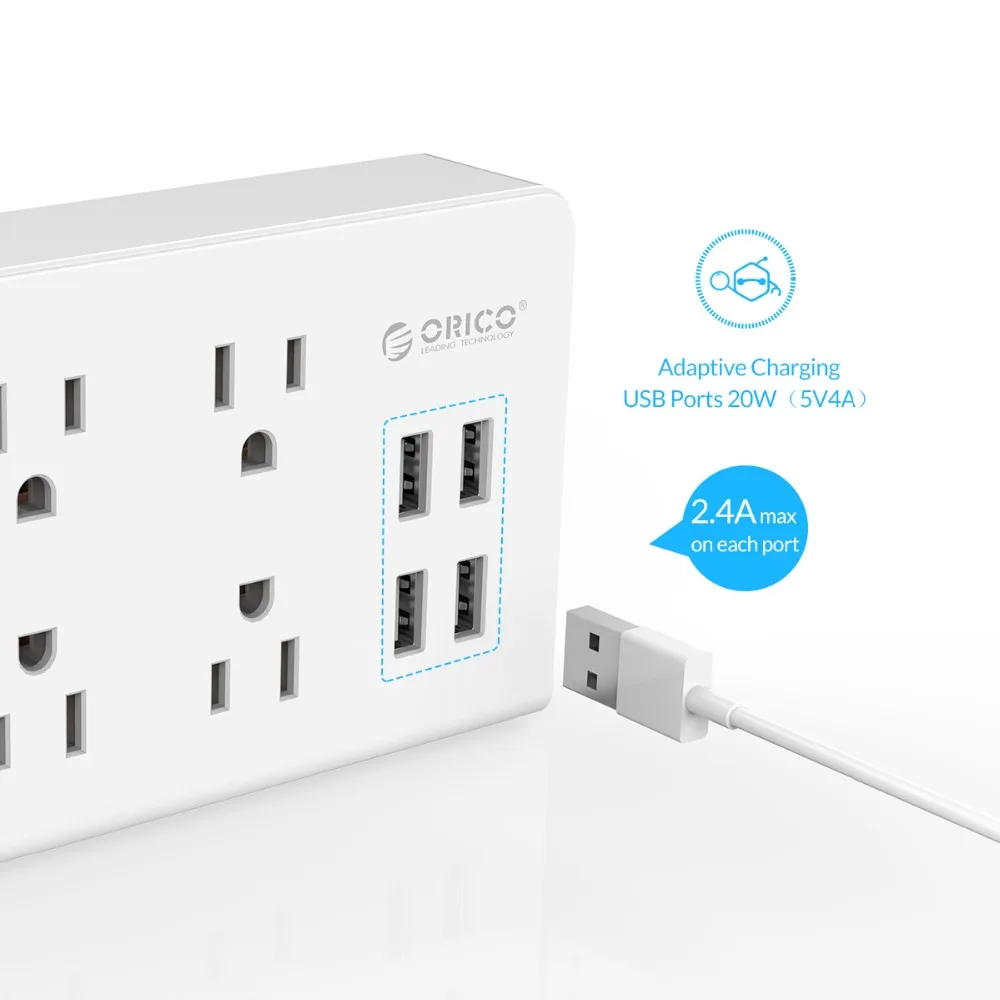 ORICO нам большие USB Мощность полосы 1 5 м удлинитель розетка 2 переменного тока 4