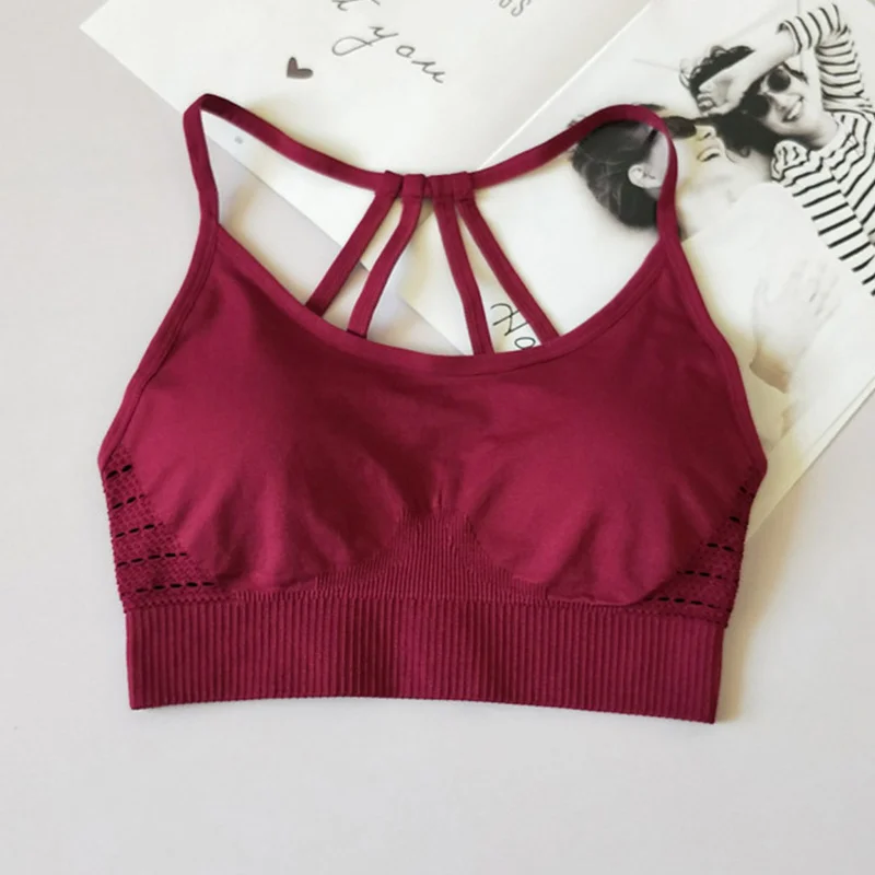 Red CHRLEISURE, женские бесшовные бюстгальтеры для женщин, для тренировок, сексуальный, пуш-ап, бесшовный, спортивный топ, женский спортивный костюм фитнесс, рубашка, жилет 5 - Цвет: Red