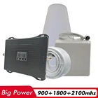 Мощный трехдиапазонный усилитель сигнала 2G 3G 4G GSM 900 + DCSLTE 1800 + UMTSWCDMA 2100 МГц