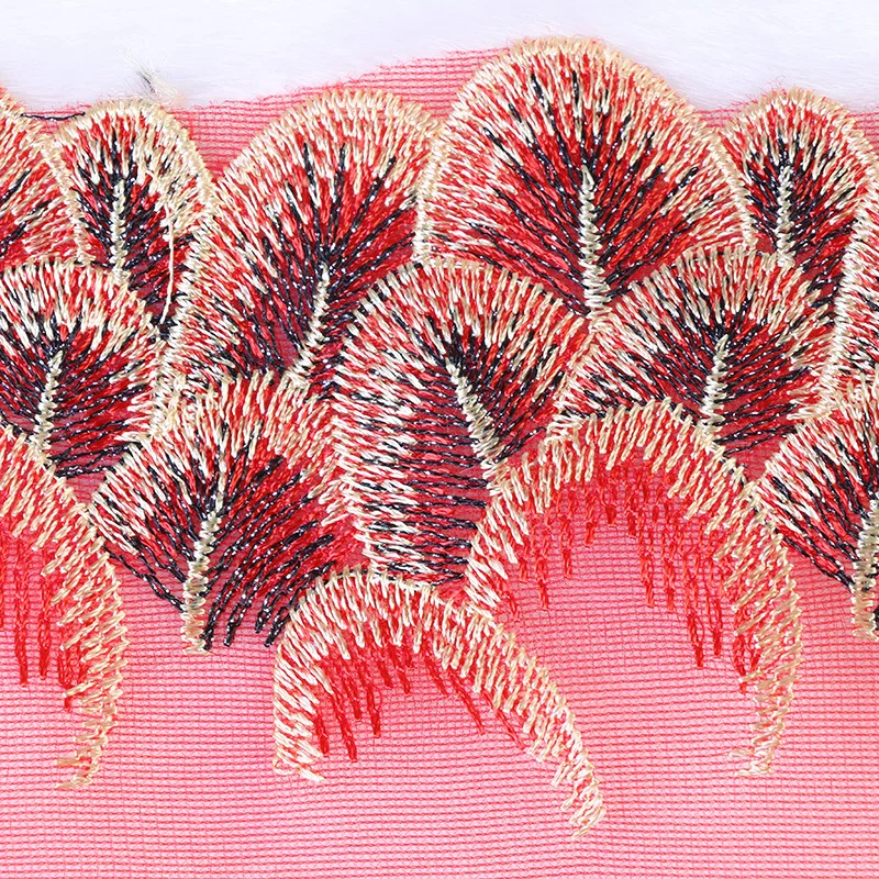 5yard /lot Tail embroidery lace feathers dress girl skirt DIY about 18-21CM | Дом и сад