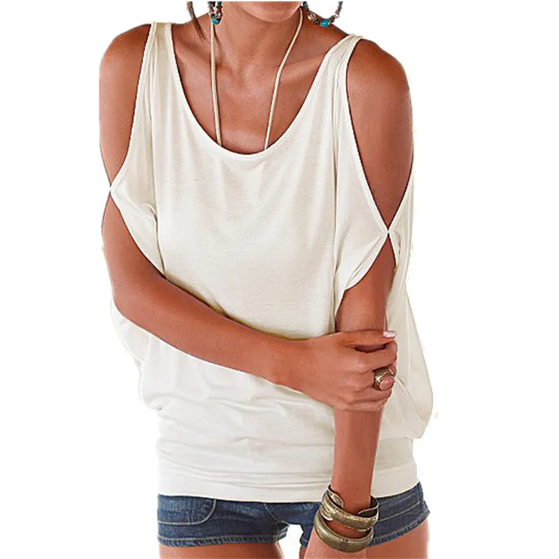 Rogi с открытыми плечами Топы для женщин футболка женская 2019 мода Praia короткий