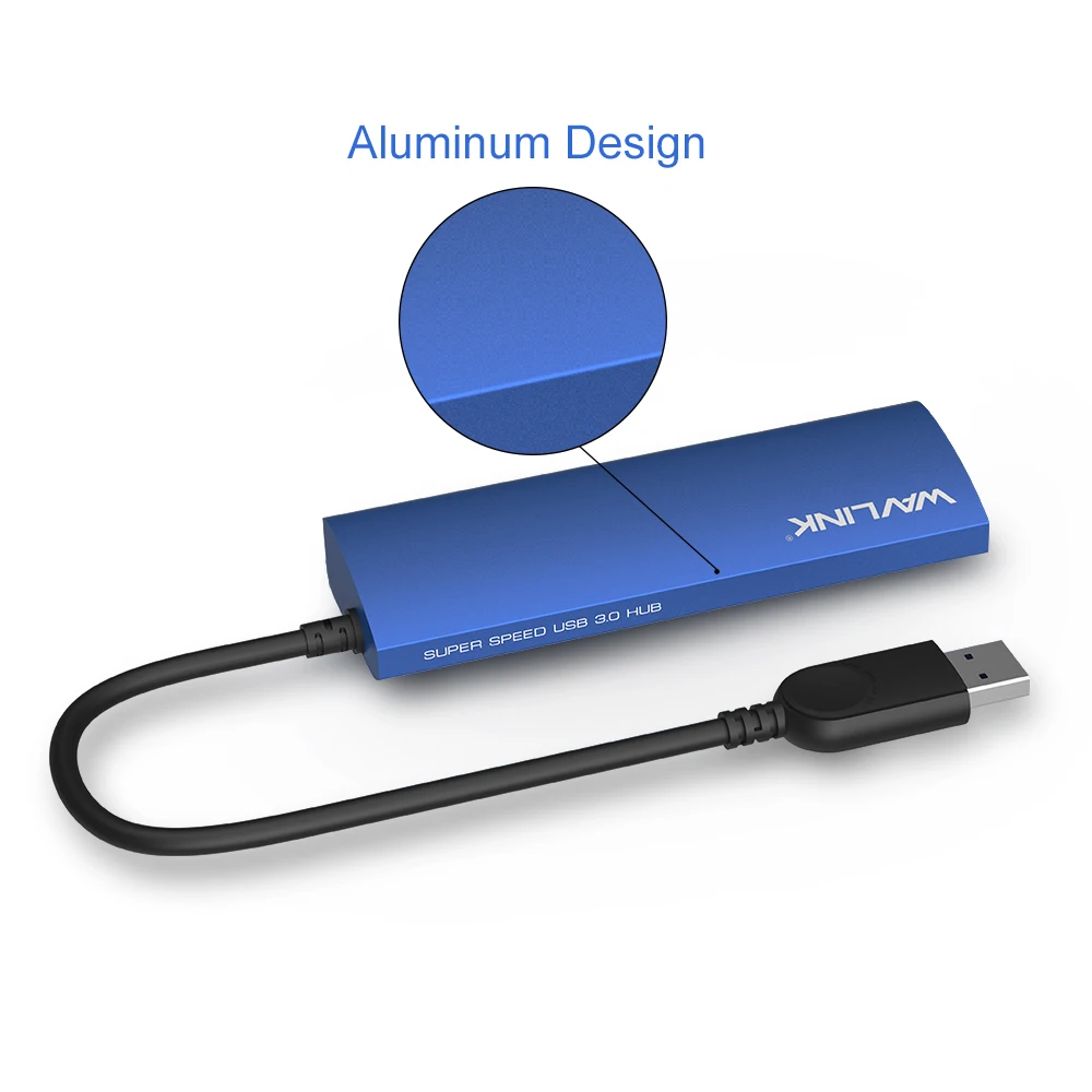 Высокоскоростной usb-хаб Wavlink 3 0 4 порта алюминиевый сплав 5 Гбит/с мульти Usb