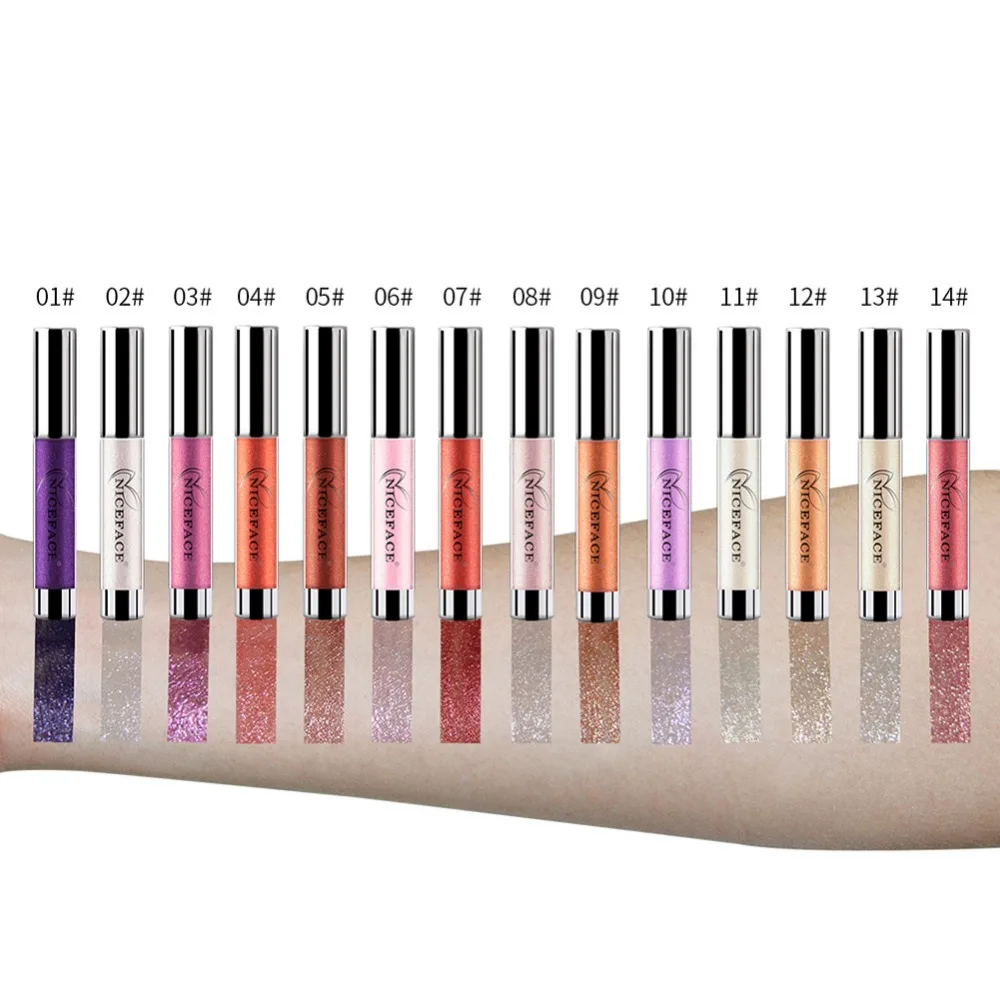 NICEFACE 14 Цвет алмаз металлические жидкости Губная помада блеск Блеск для губ
