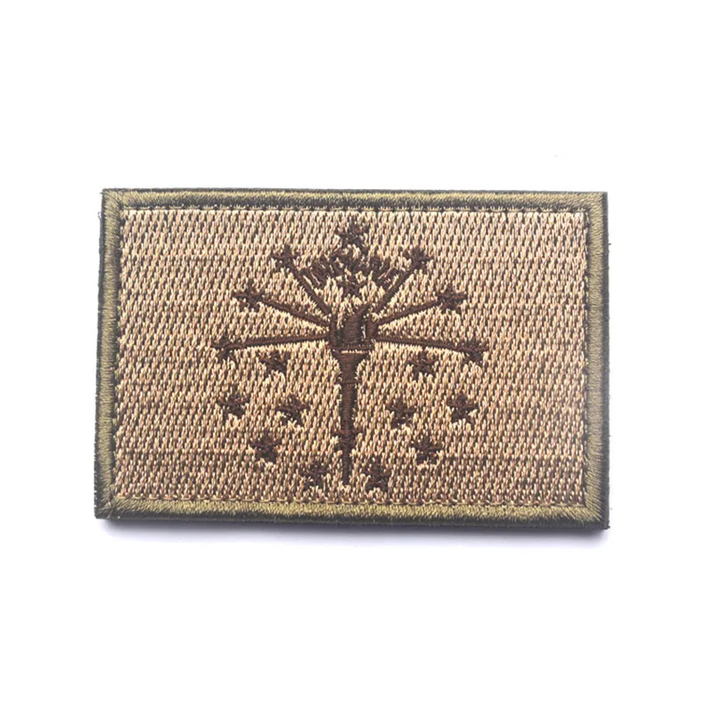 Indiana State Flag Tactical Morale Patch INDIANA FLAG Embroidered Badge High Qualiy Hook &amp Loop Decorative Clothing | Дом и сад