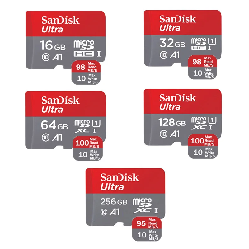 Карта micro SD SanDisk 64 Гб 128 ГБ 200 ГБ 256 Гб цифровая карта памяти microSDXC microSD 16 ГБ 32 ГБ microSDHC UHS-I class 10 V30 A1 U3