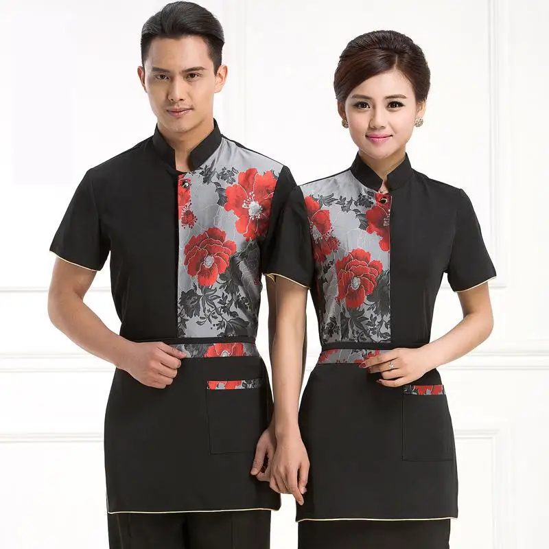 Униформа для отеля летняя униформа мужчин обслуживания сорочка с рукавом до