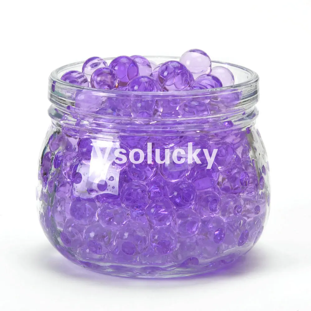 Purple 5 мешков(600 шт) кристальная почва гидрогель гель полимерный водный бисер цветок/свадьба/украшение дома растение воды шары большой домашний декор - Цвет: Purple
