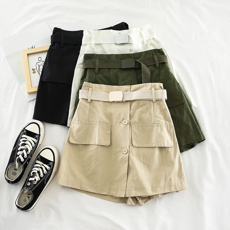 2019 новые модные женские шорты с эластичной резинкой на талии сплошной цвет