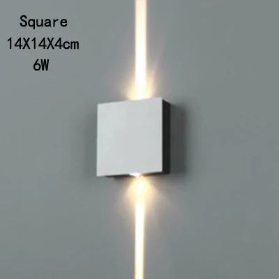 Square 6W KTV коридор настенные светильники для дома квадратный круглый светодиодный алюминиевый настенный светильник внутреннее украшение современный светодиодный светильник с крестиком - Цвет абажура: Square 6W