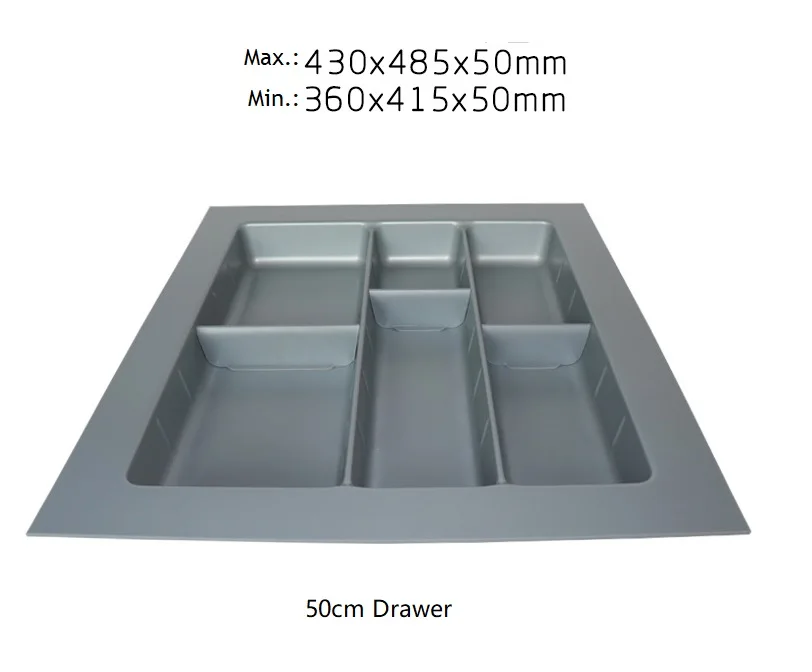 50cm Divider 45 см-60 см Размер ABS пластик Cuttable столовые приборы лоток вставки посуда держатель приспособленный ящик для кухонного ящика - Цвет: 50cm Divider