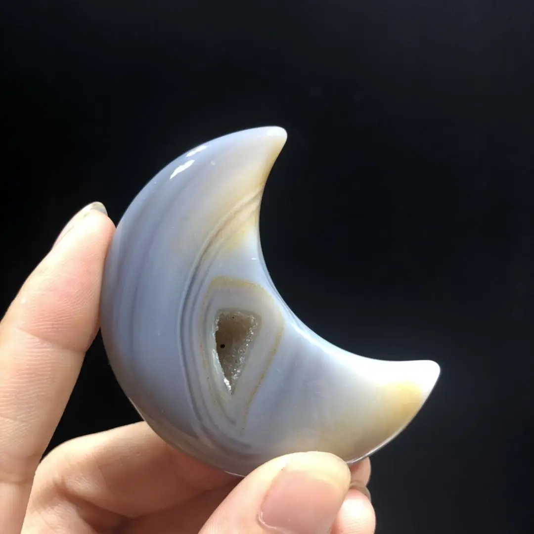 55 мм высокое качество натуральный агат геоде Луна Исцеление Агат луна|Камни| |