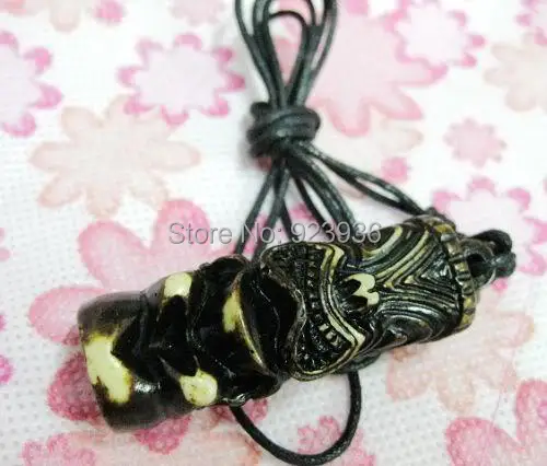 12 шт мужские черные Племенной резные из кости яка тики человек тотемное ожерелье