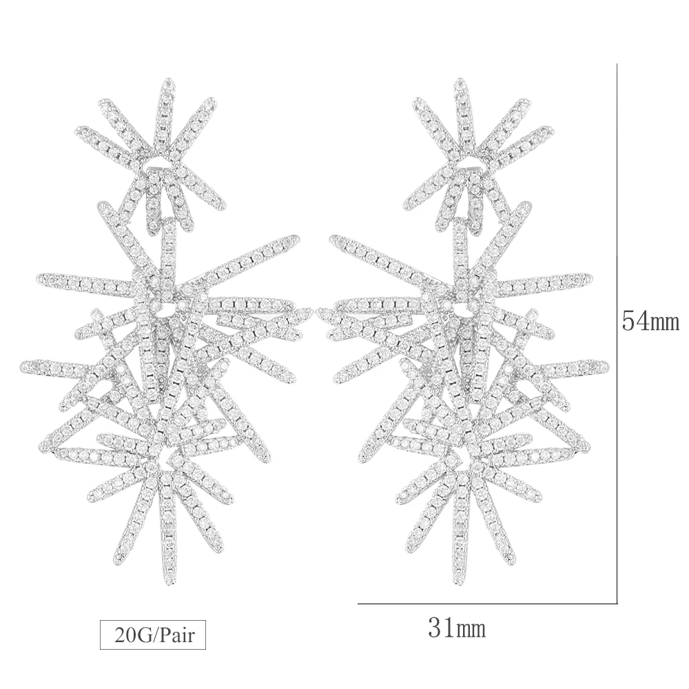 

SISCATHY Charms Women Girls Shining Irregular Stars Shape Full Cubic Zirconia Earrings Pendant Drop Dangle Pierced Earrings 2019