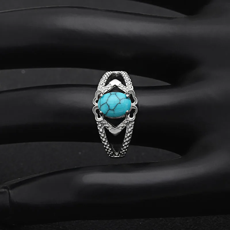 Синий опал камень кольца для женщин Красивые свадебные украшения обручальные