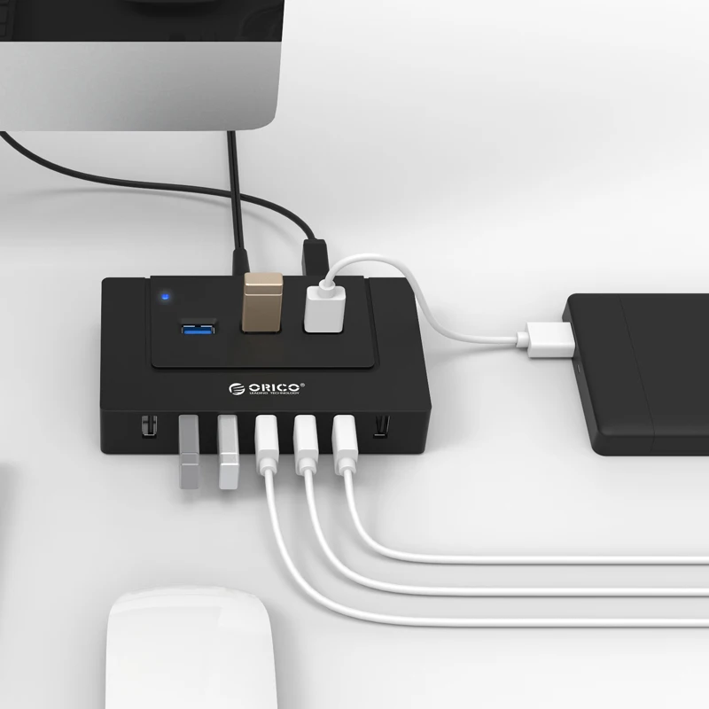 ORICO ABS H9910-U3 5 Гбит/с высокоскоростной USB 2 0 3 разветвитель адаптер 10 портов usb-хаб с
