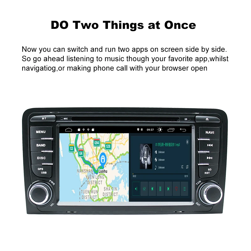 Xonrich автомобильный мультимедийный плеер 2 Din Android 9,0 gps головное устройство для Audi A3 8 P/A3 8P1 3-дверей/S3 RS3 Sportback DVD Радио
