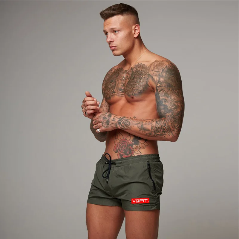 New Summer Mens Quick Dry Fitness Shorts Casual Training Sports Security Zipper Pocket Running Gym Bodybuilding | Спорт и